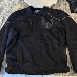 Harley-Davidson Black Mesh Bomber Jacket